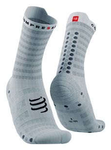 Paire de Chaussettes Compressport Pro Racing Socks v4.0 Ultralight Run High Blanc