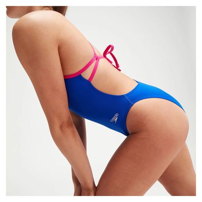 Women's 1-piece Speedo Eco Swimsuit + Solid Tie Back Blue