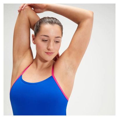 Women's 1-piece Speedo Eco Swimsuit + Solid Tie Back Blue