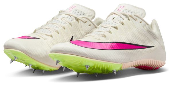 Zapatilla de Atletismo Unisex <strong>Nike Zoom Rival Sprint Blanca Rosa Amarilla</strong>