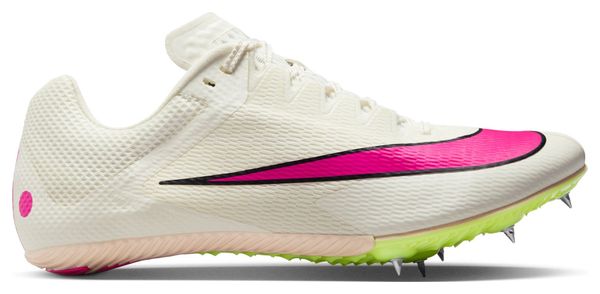 Zapatilla de Atletismo Unisex <strong>Nike Zoom Rival Sprint Blanca Rosa Amarilla</strong>