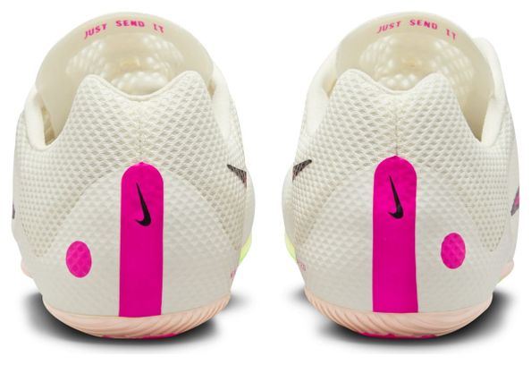 Zapatilla de Atletismo Unisex <strong>Nike Zoom Rival Sprint Blanca Rosa Amarilla</strong>