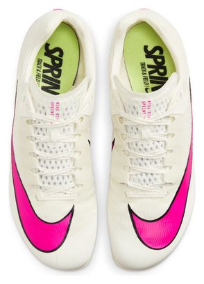 Zapatilla de Atletismo Unisex <strong>Nike Zoom Rival Sprint Blanca Rosa Amarilla</strong>