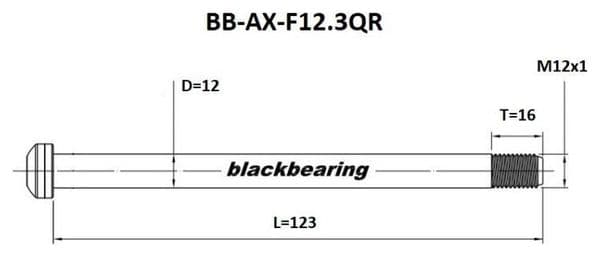 Axe de roue Blackbearing - F12.3QR - (12 mm - 123 - M12x1 -