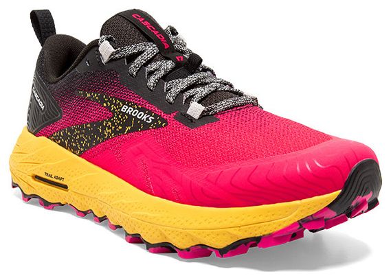 Brooks Cascadia 17 Pink Yellow Women's Trail Shoes