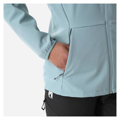 Chaqueta Softshell Millet Seneca Shield Hoodie azul para mujer