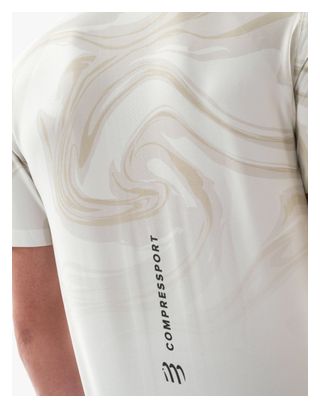 Compressport Performance herenshirt met korte mouwen Wit/Bruin