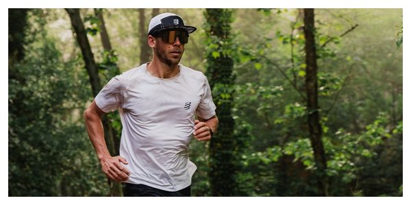 Compressport Performance herenshirt met korte mouwen Wit/Bruin