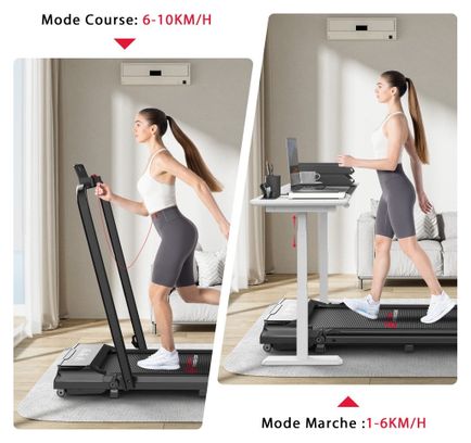 Tapis de course Fitness Q2-1 avec poignées compact Noir