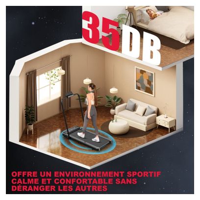 Tapis de course Fitness Q2-1 avec poignées compact Noir