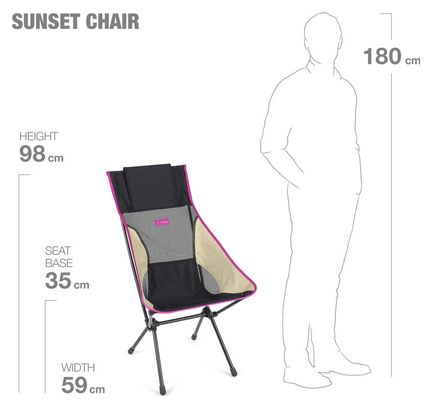 Klappstuhl Ultralight Helinox Sunset Chair Schwarz/Khaki/Lila