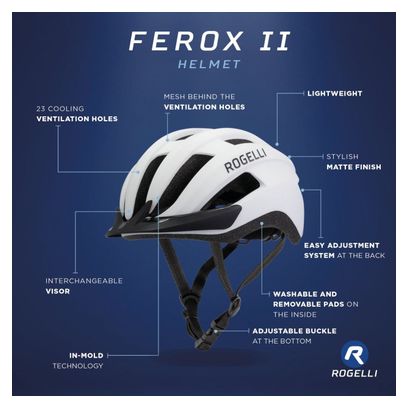 Rogelli Ferox II Fahrradhelm - Unisex - Weiß