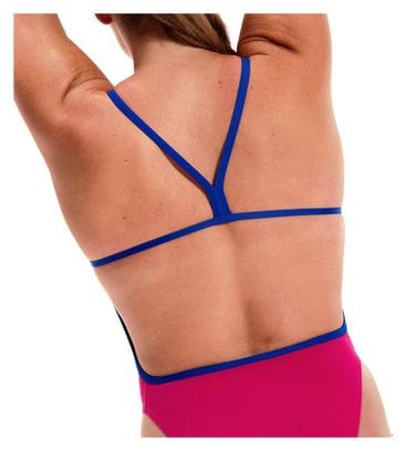 Women's 1-piece Speedo Swimsuit Eco + Solid VBack Pink/Blue