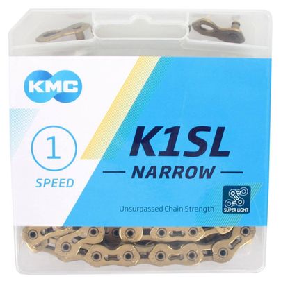 KMC Chaîne de vélo K1Sl 3/32 Narrow Gold 100 maillons
