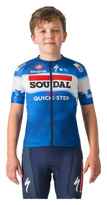 Castelli Aero Kid Soudal Quick-Step 2024 Korte Mouw Trui Blauw