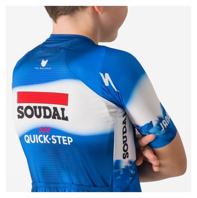 Castelli Aero Kid Soudal Quick-Step 2024 Korte Mouw Trui Blauw