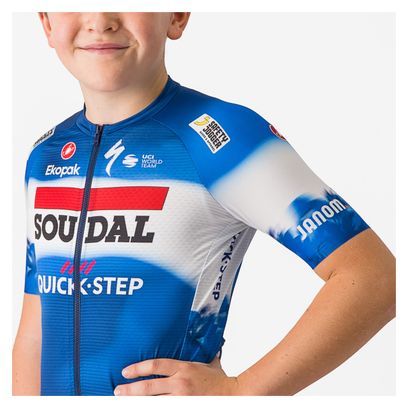 Castelli Aero Kid Soudal Quick-Step 2024 Korte Mouw Trui Blauw