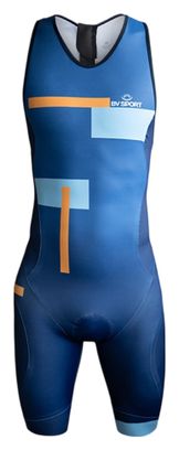 Tuta da triathlon BV Sport 3X100 blu/arancione da uomo