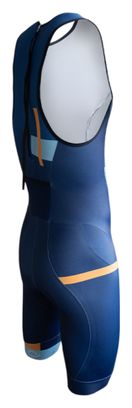 Tuta da triathlon BV Sport 3X100 blu/arancione da uomo