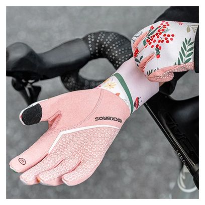 Paire de Gants de Cyclisme Femme Antidérapants rose