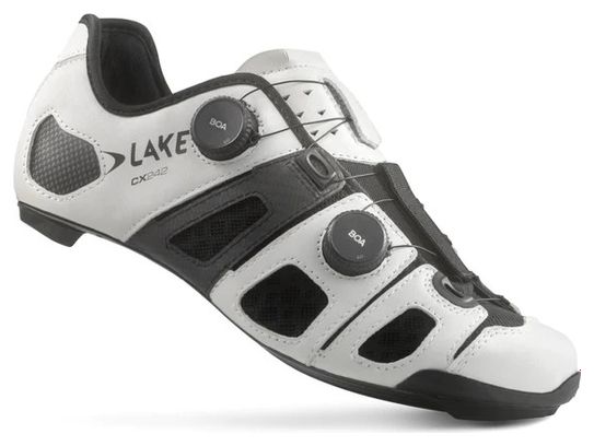 Chaussures Route LAKE CX242 Regular Blanc/Noir (Version Large)