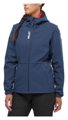 Chaqueta Softshell Millet Seneca Shield Hoodie azul para mujer