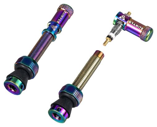 Paar Granite Design Juicy Nipple 45mm Tubeless ventielen met Oil Slick Bus Remover Caps