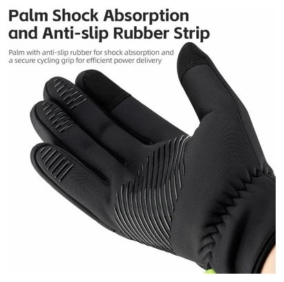 Cycling gloves tactiles reflective black