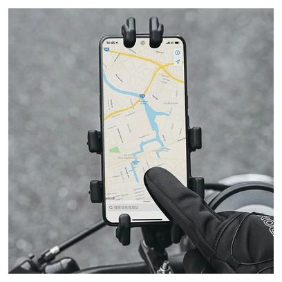 Cycling gloves tactiles reflective black