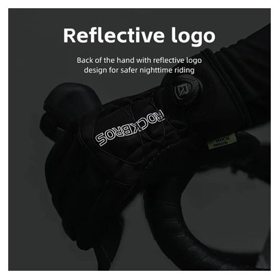 Cycling gloves tactiles reflective black