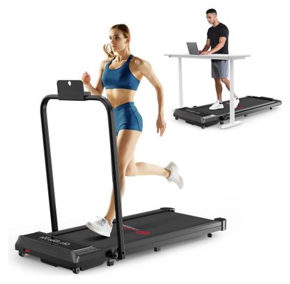 Tapis de course Fitness Q2-1 avec poignées compact Noir avec tapis