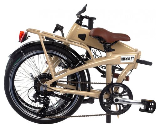 Bicicleta eléctrica plegable  Bicyklet MarcusShimano Tourney 6S 418 Wh 20'' Beige Marfil 2022