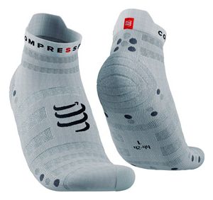 Paire de Chaussettes Compressport Pro Racing Socks v4.0 Ultralight Run Low Blanc