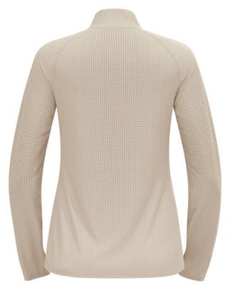Pull Odlo Zeroweight Warm 2.0 1/2 Zip Beige Femme