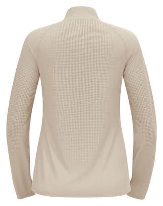 Damen Running Pullover Odlo Zeroweight Warm 2.0 1/2 Zip Beige