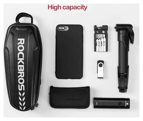 Sacoche de cadre de vélo étanche Rockbros - Noir