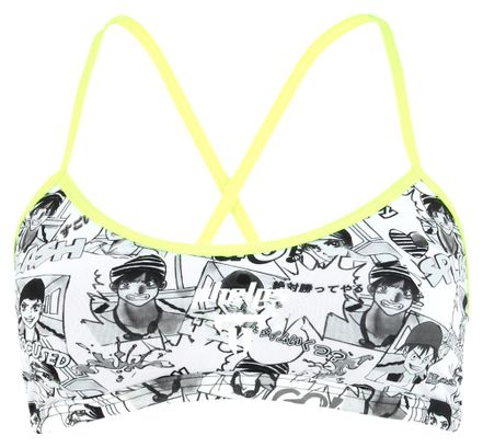 Michael Phelps Manga Racing Back / Black / Yellow Womens 2-Piece Swimsuit Top