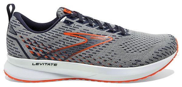 Brooks Levitate 5 Gray Orange Running Shoes