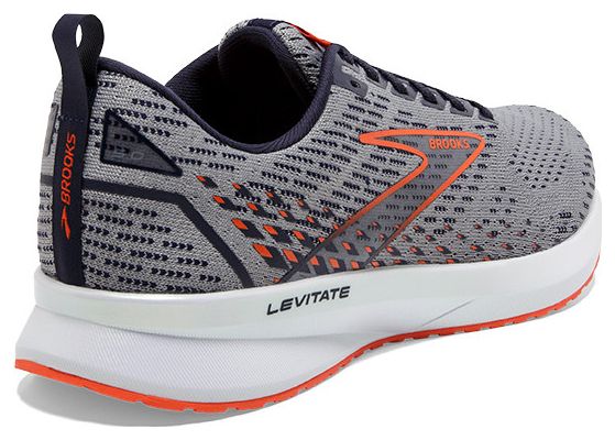 Brooks Levitate 5 Gray Orange Running Shoes