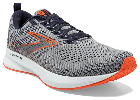 Brooks Levitate 5 Gray Orange Running Shoes