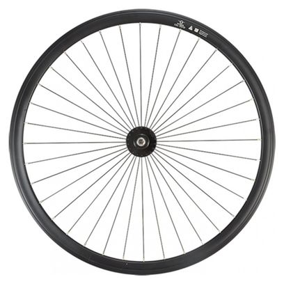 Roue fixie 700 av ecrou axe plein jante noir mach1 550. moyeu noir 32t