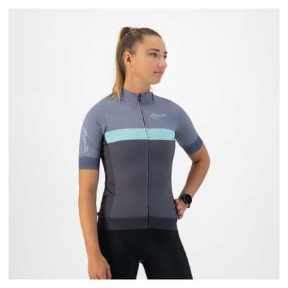 Maillot Manches Courtes Velo Rogelli Prime - Femme - Bleu/Turquoise