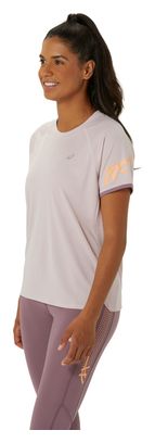 Maillot de manga corta Asics Run Icon rosa para mujer