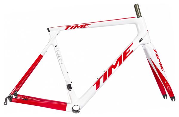 Kit Cadre / Fourche Time Alpe D'Huez 01 Blanc Racing Rouge