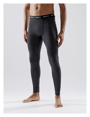 Collant lungo in lana merino artigianale nero