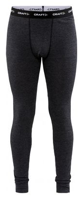 Collant lungo in lana merino artigianale nero