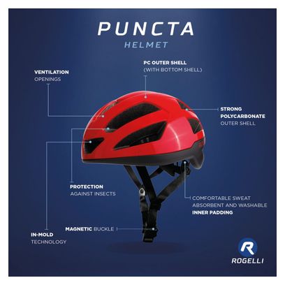 Casque Velo Rogelli Puncta - Unisexe - Rouge/Noir