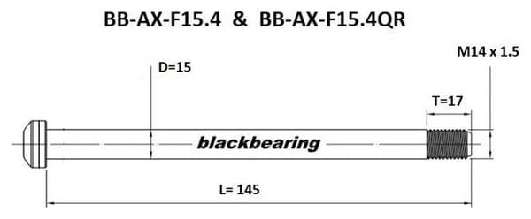 Axe de roue Blackbearing - F15.4 - (15 mm - 145 - M14x1 5 -