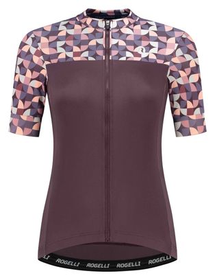 Maillot Manches Courtes Rogelli Essential Graphic Bordeaux Femme