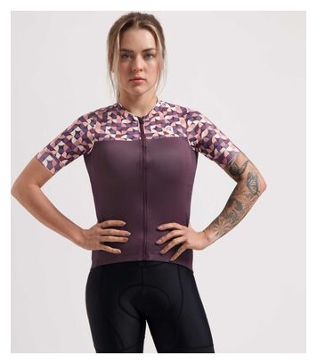 Maillot Manches Courtes Rogelli Essential Graphic Bordeaux Femme